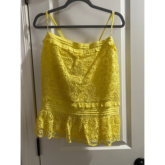 J.Crew Cross-back smocked-waist eyelet top - Yellow - NWT 3X - Picture 2 of 8